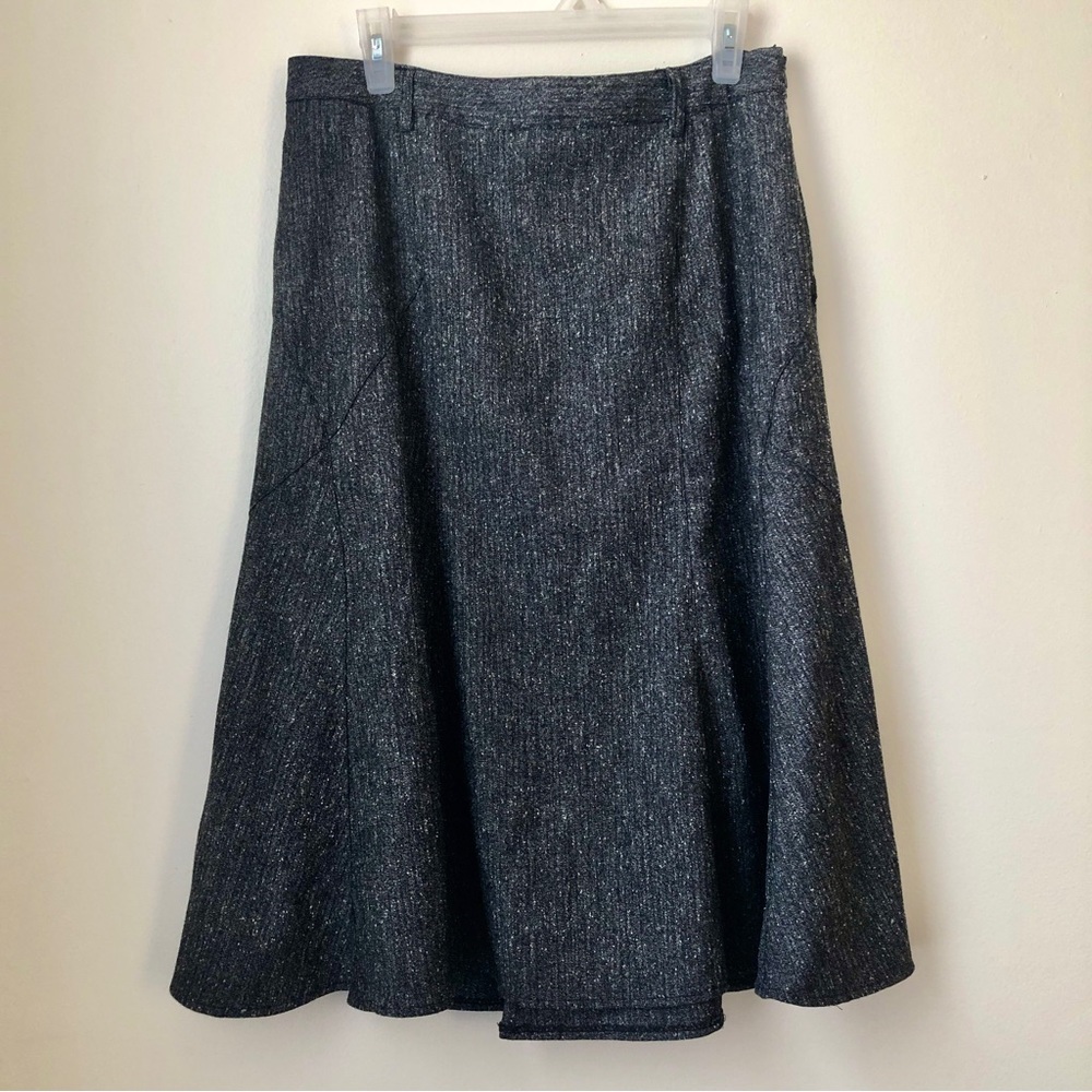 Vintage Grey Midi Skirt - Work Clothes - Modest Gray Outfit - 90s